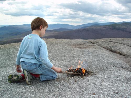 hiker on Mount Pemigewasset in New Hampshire