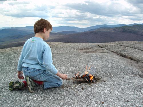 hiker on Mount Pemigewasset in New Hampshire