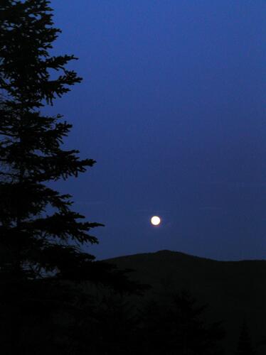 moonrise over Franconia Ridge as seen from Mount Pemigewasset in New Hampshire