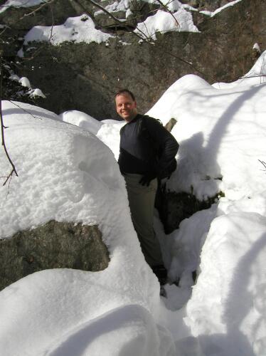 wintery trail to Mount Percival in New Hampshire