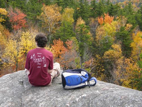 hiker on Mount Morgan in New Hampshire