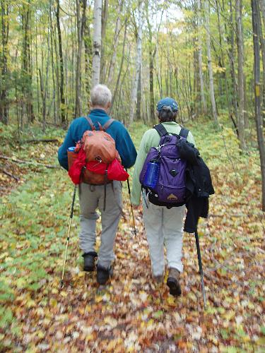 fall hikers on the Percy Loop Trail in New Hampshire