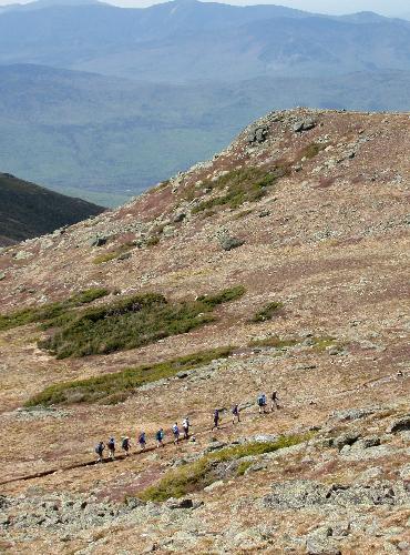 hiking Crawford Path in May in New Hampshire's White Mountains