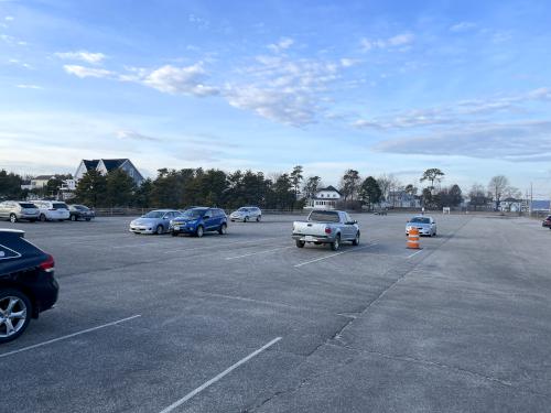 public parking in December at Pine Point Beach in southern coastal Maine