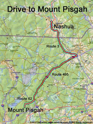 Mount Pisgah drive route