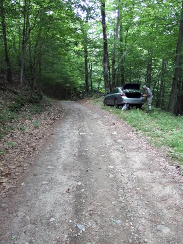 car parking spot at Pollard Hill in New Hampshire