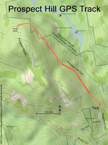 GPS track at Prospect Hill near Hancock in southern New Hampshire