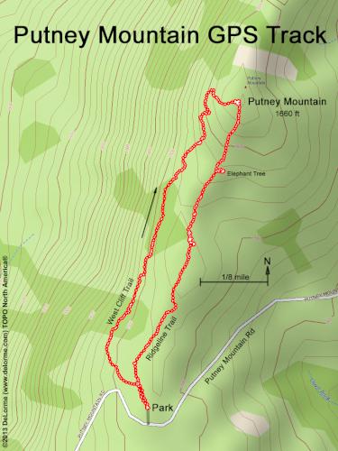 Putney Mountain gps track