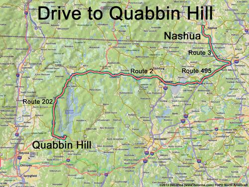 Quabbin Hill drive route