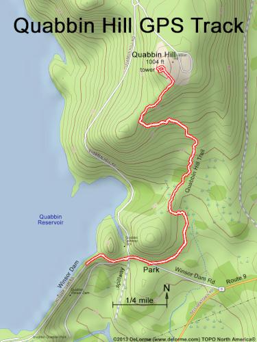 GPS track at Quabbin Hill in central MA