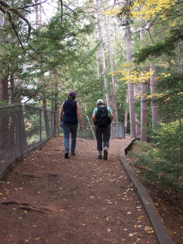 Linda and Andee on the trail at Quechee Gorge in eastern Vermont