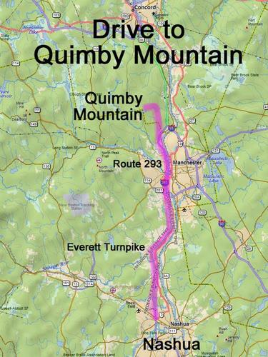 Quimby Mountain drive route