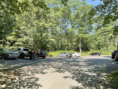 parking in August at Quinapoxet River Area near Holden in eastern Massachusetts
