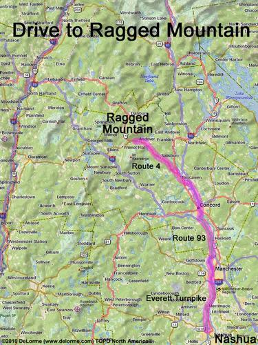 Ragged Mountain drive route