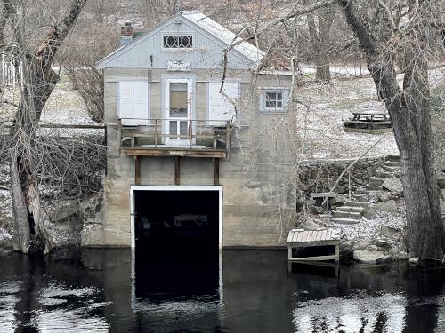 Toad Hall in March on the Contoocook River near Rattlesnake Hill at Hopkinton in southern New Hampshire