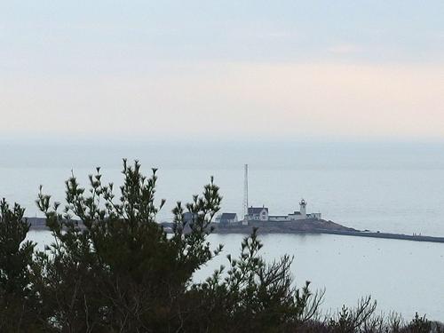 view of Gloucester Harbor from the viewpoint at Ravenswood Park near Gloucester in Massachusetts