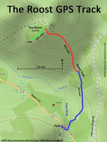 GPS track to The Roost in Evans Notch Maine