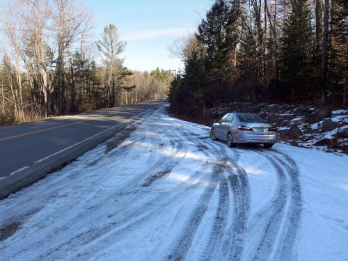 parking for hiking on Royal Arch Hill in southwest New Hampshire