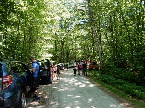 access road parking at Ruggles Mine in southern New Hampshire