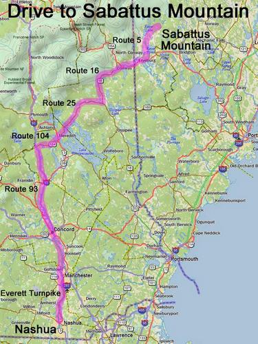 Sabattus Mountain drive route