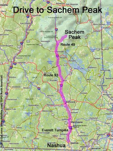 Sachem Peak drive route