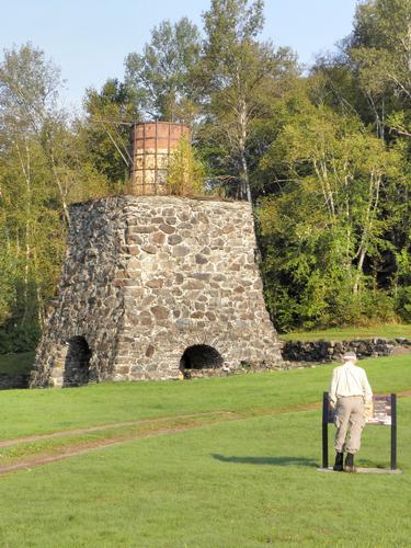 visitor at the Katahdin Iron Works park in Maine