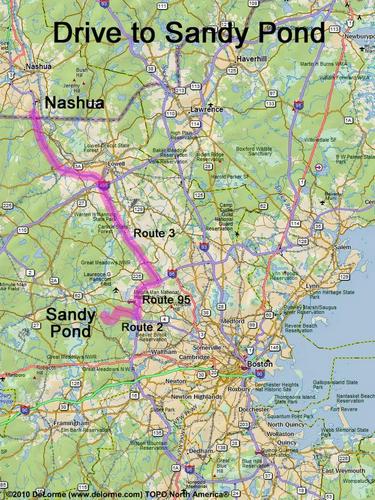 Sandy Pond drive route
