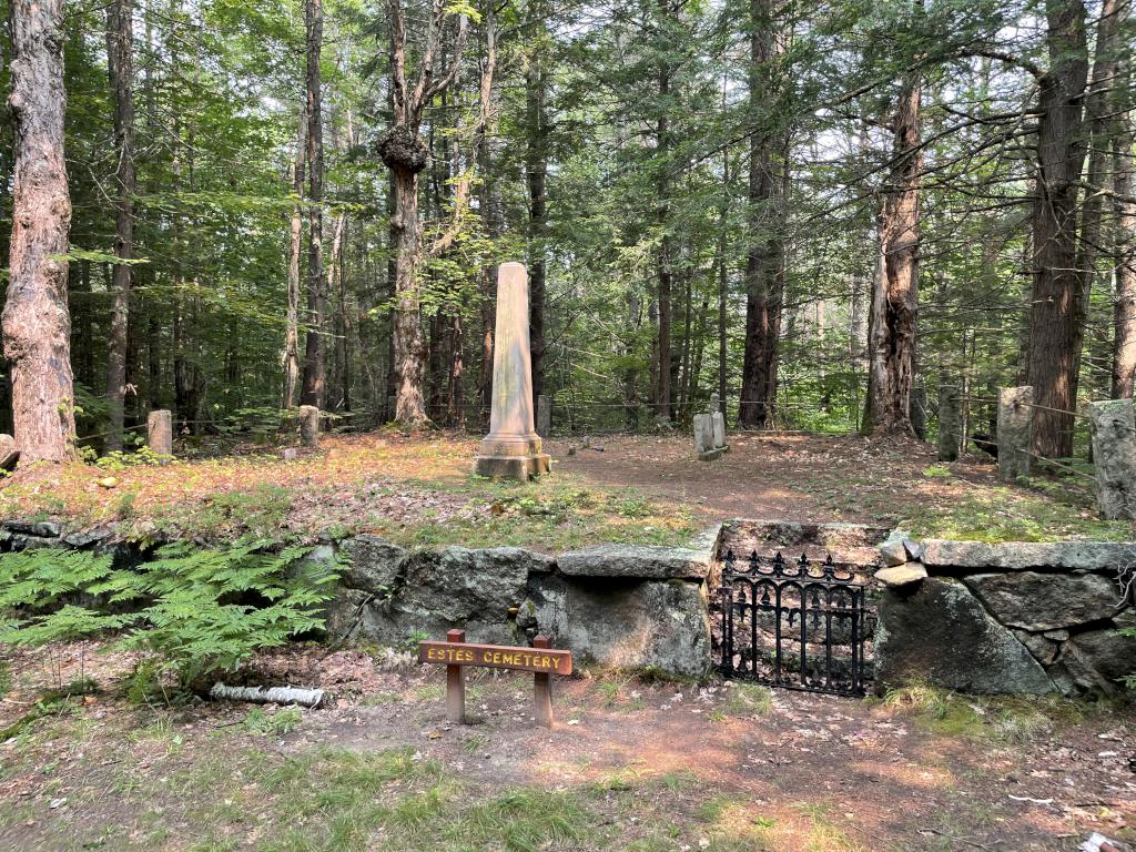 Estes Cemetery in July beside the trail to Sawyer Mountain near Limington in southwest Maine