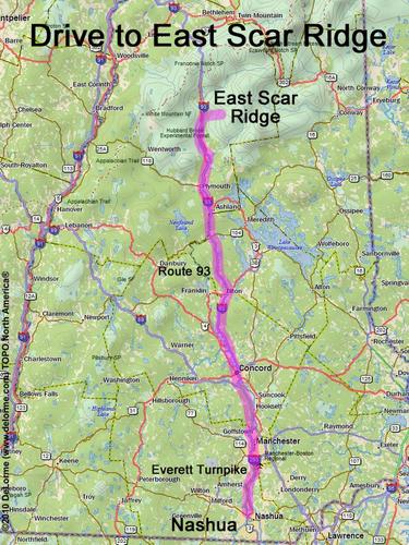 East Scar Ridge drive route