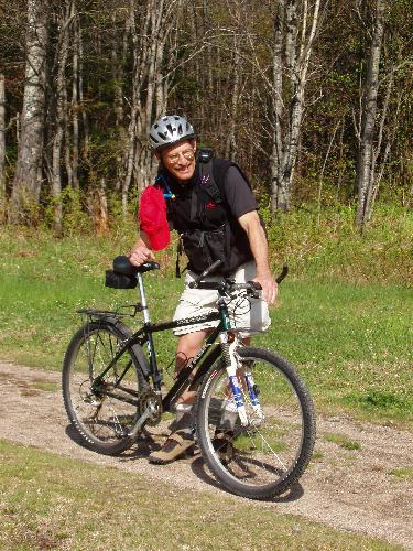 biker on Livermore Road/Trail in New Hampshire