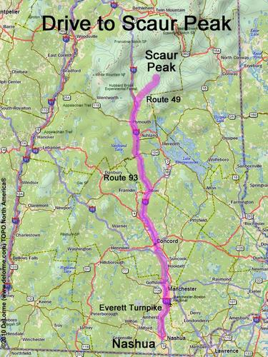 Scaur Peak drive route