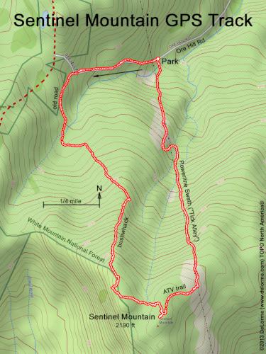 Sentinel Mountain gps track
