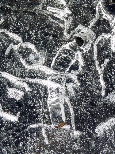 ice pattern on the trail to Shelburne Moriah Mountain in New Hampshire