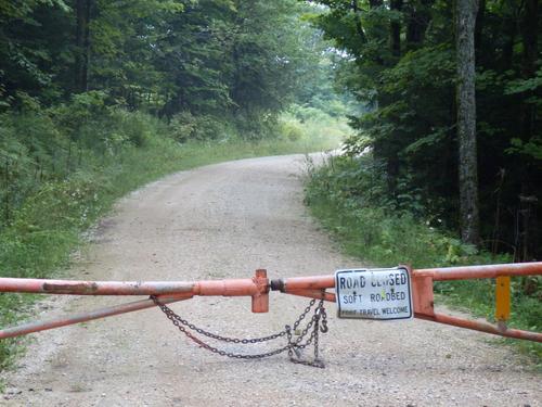 gate across Old CCC Road near the start of Shrewsbury Peak Trail in Vermont