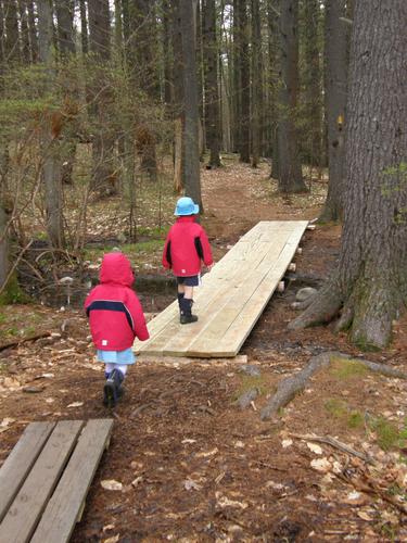 visitors on trail at Silk Farm in New Hampshire