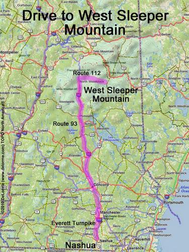 West Sleeper Mountain drive route