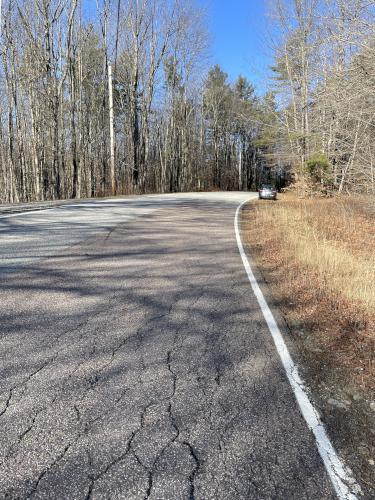 parking in December on Smith Hill in New Hampshire