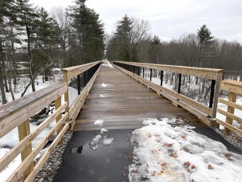 Cohas Brook Trestle in March at South Manchester Rail Trail in southern New Hampshire