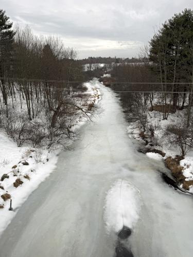 Cohas Brook in March at South Manchester Rail Trail in southern New Hampshire