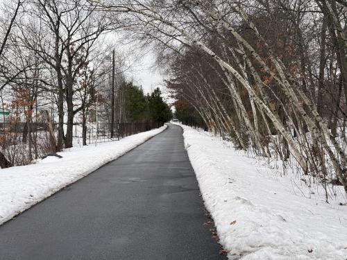 trail in March at South Manchester Rail Trail in southern New Hampshire