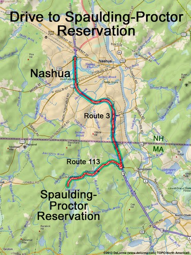 Spaulding-Proctor Reservation drive route