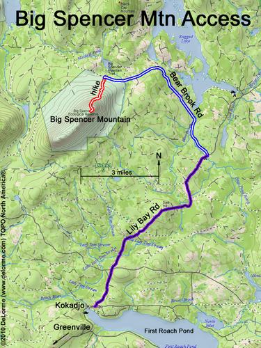 Big Spencer Mountain close in drive route