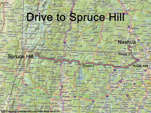 Spruce Hill drive route