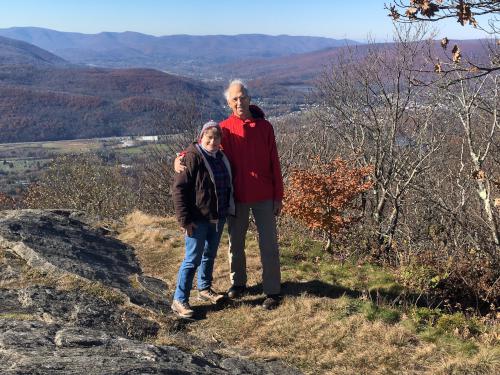 Andee and Fred in November atop Spruce Hill in northwest Massachusetts