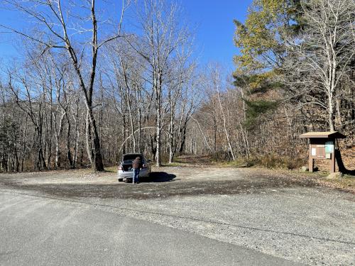 parking in November at Spruce Hill in northwest Massachusetts