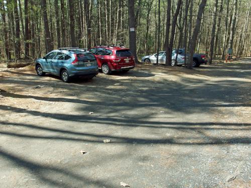 parking in April at Squannacook Rail Trail South in northeast Massachusetts