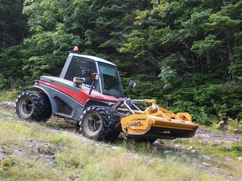 tractor on the Stark Mountain Trail at Mad Rive Glen Ski Area in northern Vermont