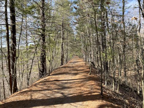 trail in February at Stone Arch Bridge near Westford in northeast MA