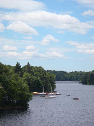 view of Spot Pond from Saddleback Hill at Middlesex Fells Reservation in Massachusetts