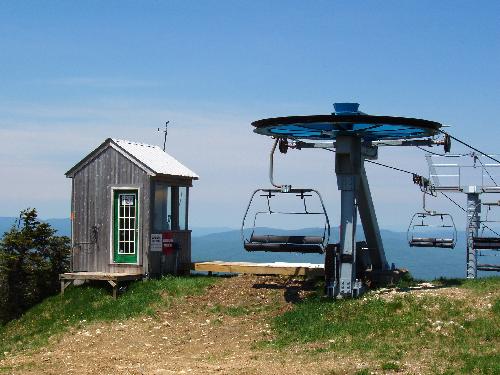 ski lift in summer on Stratton Mountain in Vermont